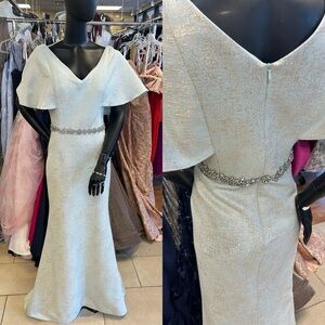 Marsoni by colors sage and gold dress with flutter sleeve size 14